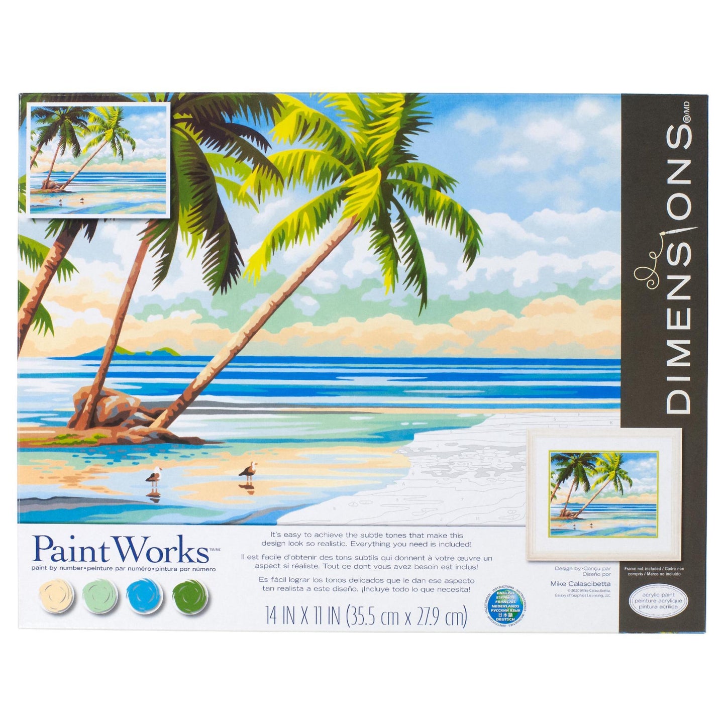 TROPICAL VIEW, Paint by Number Kit, DIMENSIONS PAINTWORKS (73-91744) - Leo Hobby