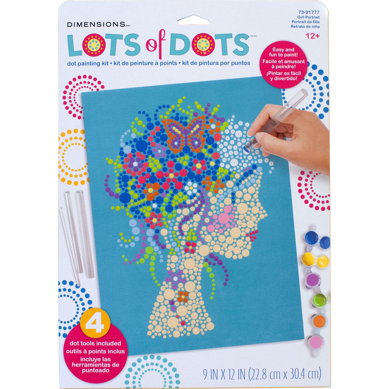 GIRL PORTRAIT DOTS 9x12, Paint by Number Kit, DIMENSIONS PAINTWORKS (73-91777) - Leo Hobby