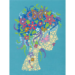 RITRATTO RAGAZZA DOTS 9x12, kit da dipingere con i numeri, DIMENSIONI PITTURE (73-91777)