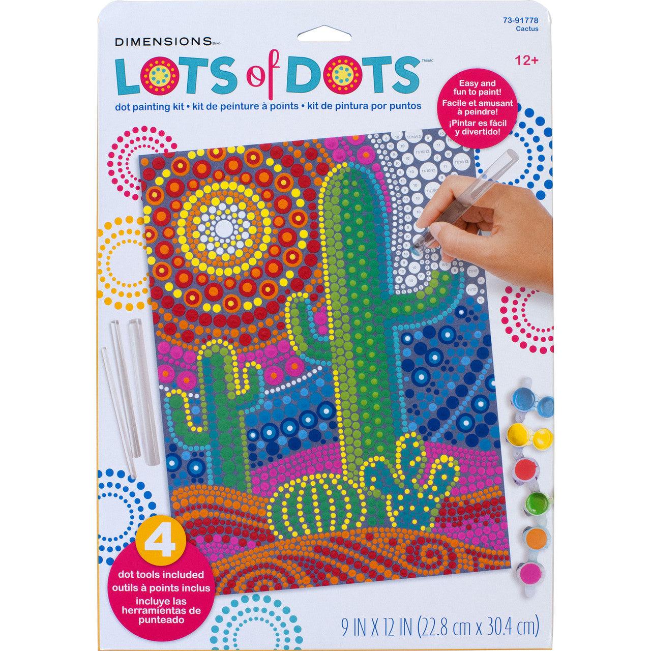 CACTUS DOTS 9x12, Paint by Number Kit, DIMENSIONS PAINTWORKS (73-91778) - Leo Hobby
