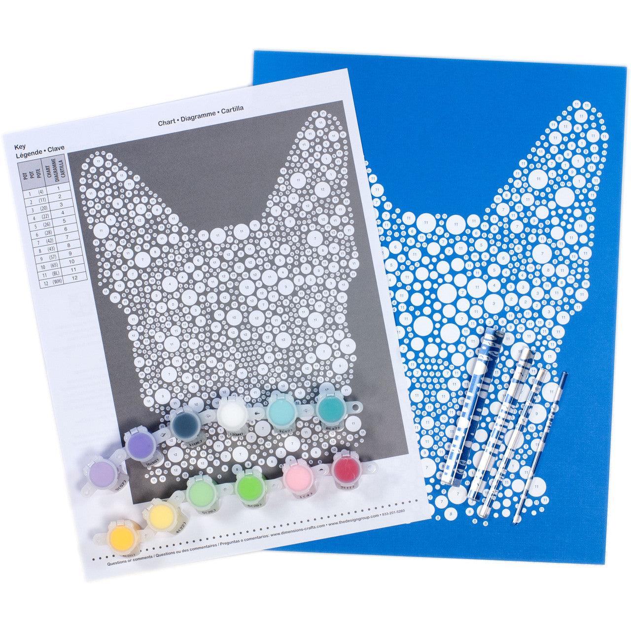 COLORFUL DOG DOTS 9x12, Paint by Number Kit, DIMENSIONS PAINTWORKS (73-91782) - Leo Hobby