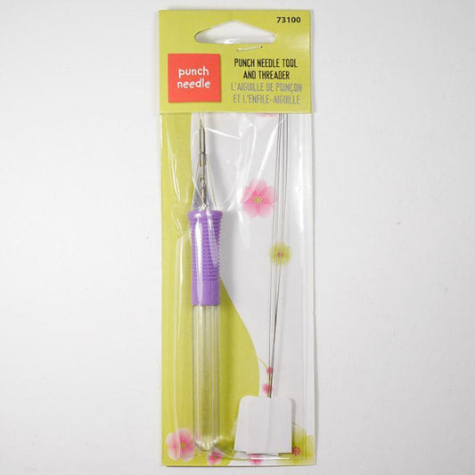 PUNCH NEEDLE TOOL AND THREADER, size 6,5" x 2,5" (16 cm x 6,35 cm), DIMENSIONS (73100)