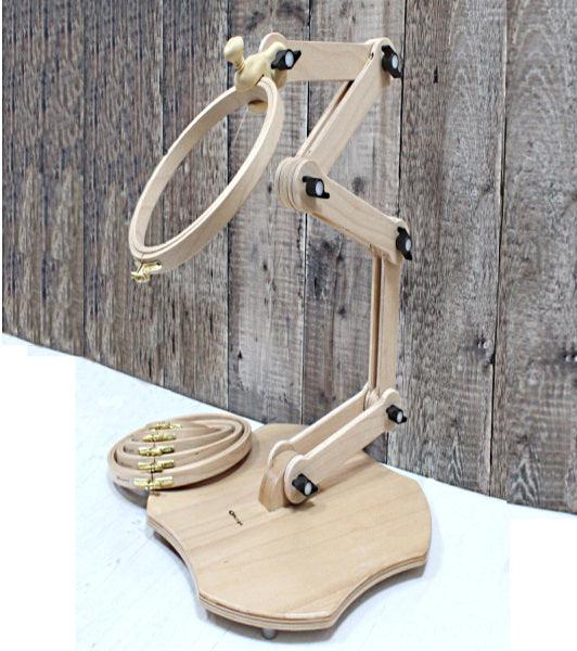 190-5 Nurge Adjustable Wooden Embroidery Floor Stand - Leo Hobby