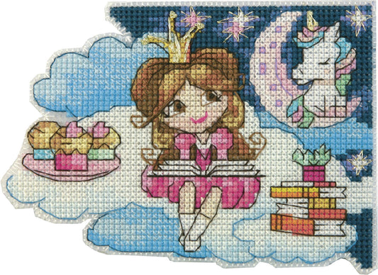 BOOKMARK "Fantasy world. Girl", Counted Cross Stitch Kit, 14 count plastic canvas, size 13 x 9,5 cm, CRYSTAL ART (T-81) - Leo Hobby