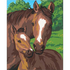 PONY Y MADRE, Kit de pintura por números, DIMENSIONES PINTURAS (91119)