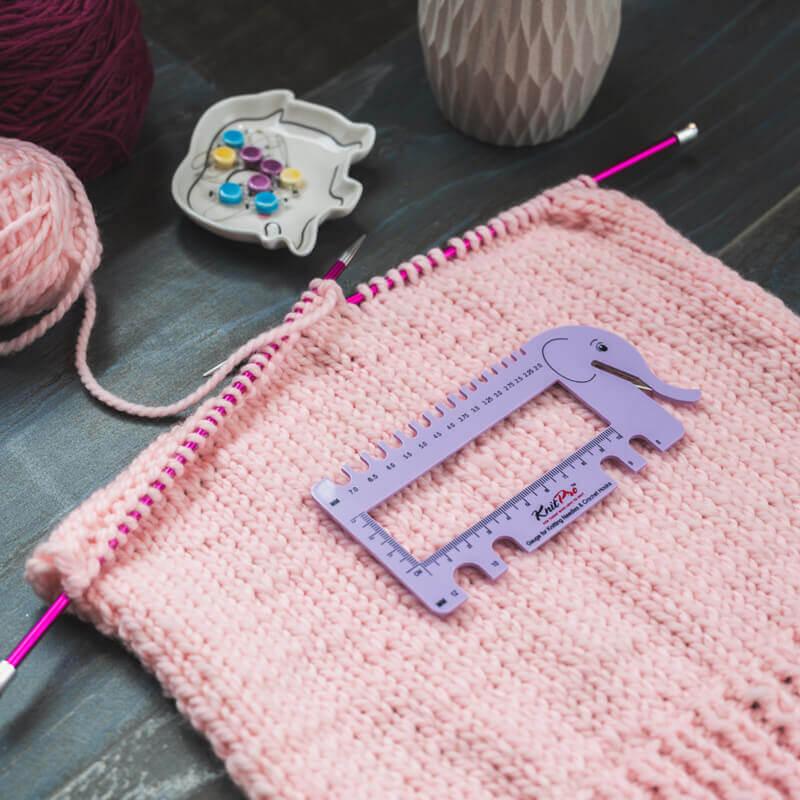 KnitPro Needle & Crochet View Sizer with Yarn Cutter Lilac (10995)
