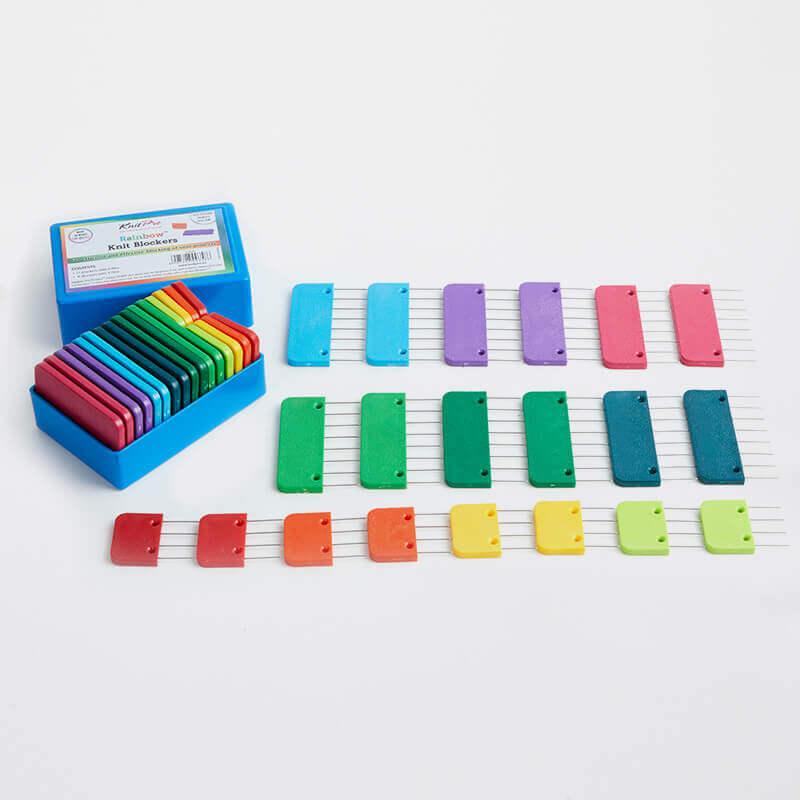 KnitPro Blocking Tools, Rainbow Knit Blockers (Pack of 20) (10878) - Leo Hobby