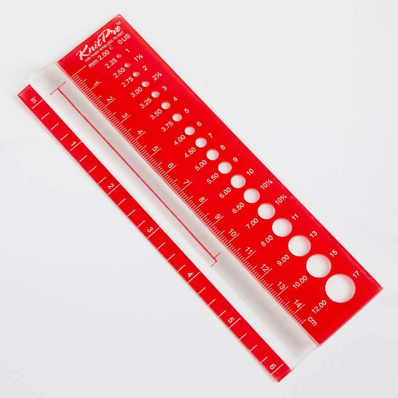 KnitPro Gauges-And-Needle-Size-Tags, Needle View Sizer Rectangle (10701) - Leo Hobby