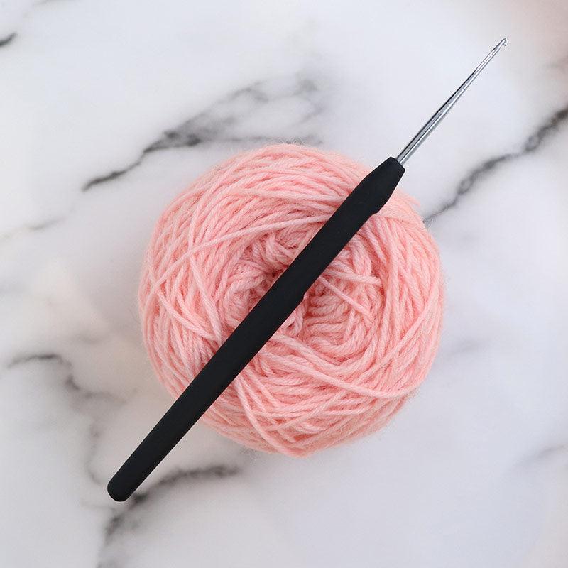 KnitPro Steel Single Ended Crochet Hook With Black Soft Feel Handle